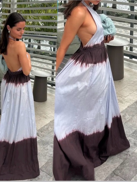 A.L.C. Dresses & Skirts - A.L.C Blair Gown Sleeveless Tie-Dye Halter Maxi Dress size 6.